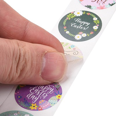 8 Patterns Easter Theme Self Adhesive Paper Sticker Rolls DIY-C060-03J-1