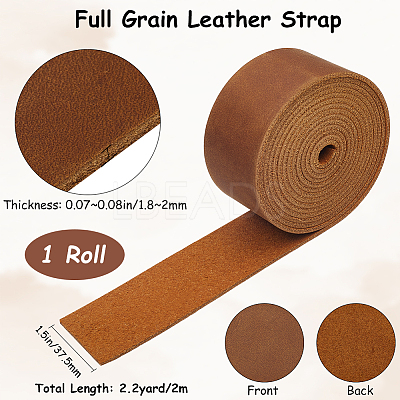 2M Flat AB Grade Cowhide Leather Cord AJEW-WH0479-73F-03-1