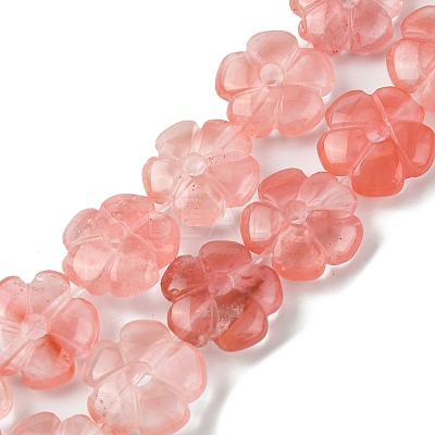 Cherry Quartz Glass Beads Strands G-H023-B10-01-1