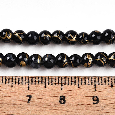 Baking Paint Glass Beads Strands DGLA-N003-4mm-B10-1