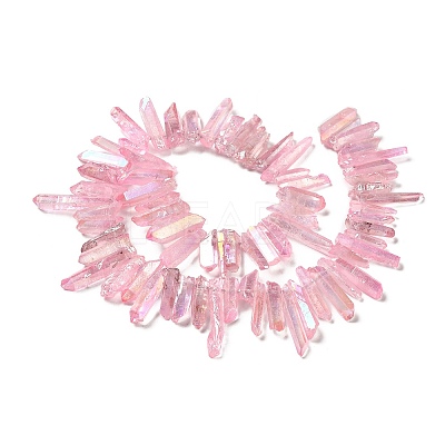 Electroplated Natural Quartz Stick Bead Strands G-G950-06A-01-1