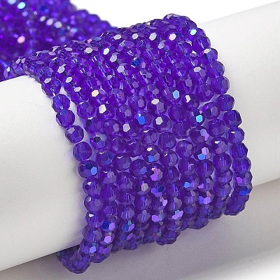 Electroplate Transparent Glass Beads Strands LS-EGLA-A035-T3mm-L06-1