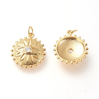 Brass Pendants ZIRC-L098-026G-1