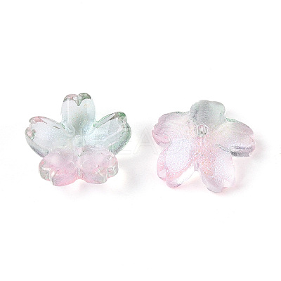 Baking Paint Transparent Glass Bead Caps DGLA-N014-06B-03-1