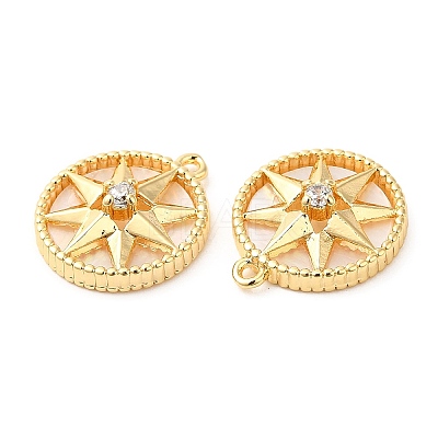 Brass Micro Pave Cubic Zirconia Charms X-KK-F855-12G-1