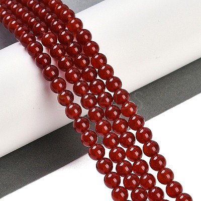Natural Carnelian Beads Strands G-G338-6mm-01-1