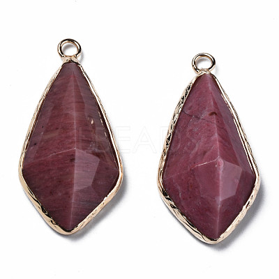 Natural Rhodonite Charms G-Q998-029A-1