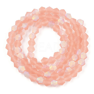 Imitate Austrian Crystal Bicone Frosted Glass Beads Strands EGLA-A039-T3mm-MB15-1