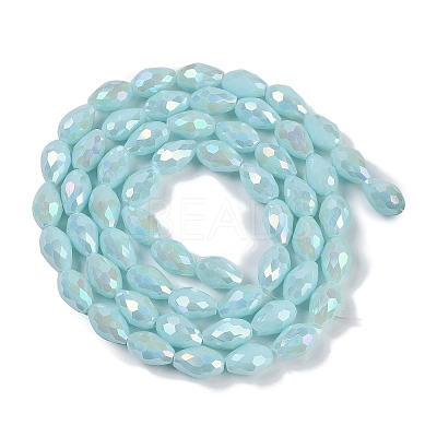 Opaque Solid Color Electroplate Glass Beads Strands LS-EGLA-N013-P10mm-B11-1