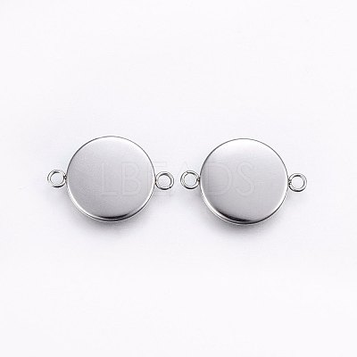 Tarnish Resistant 304 Stainless Steel Cabochon Connector Settings X-STAS-I095-28P-D-1