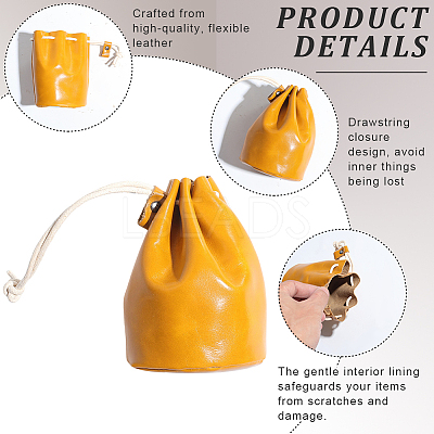 Leather Coin Storage Drawstring Bucket Bags AJEW-WH20064-95A-1