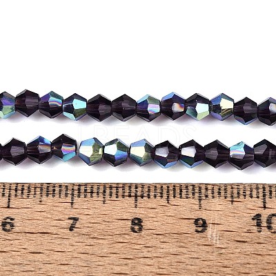 AB Color Plated Transparent Glass Beads Strands GLAA-G127-01-02T-1