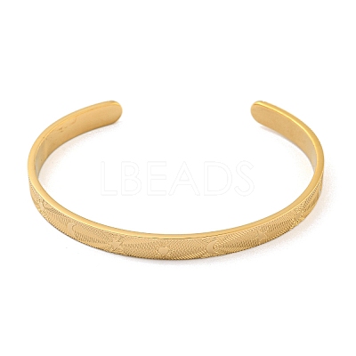 Stainless Steel Open Cuff Bangles for Women BJEW-G708-01A-G-1