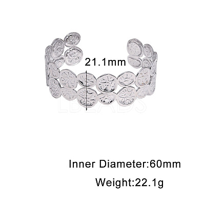 Hammered 304 Stainless Steel Cuff Bangles FS-WG9799F-01-1