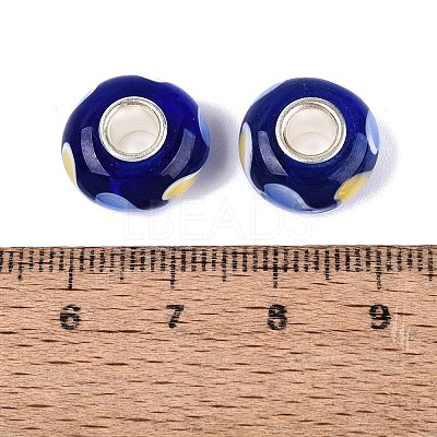 Handmade Lampwork Core European Beads LAMP-Q042-02B-1