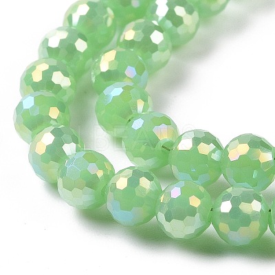 Electroplate Opaque Solid Color Glass Beads Strands GLAA-E036-10C-1