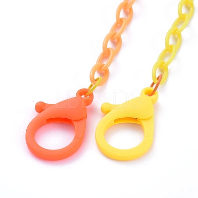 Personalized Two Tone ABS Plastic Cable Chain Necklaces X-NJEW-JN02825-02-1