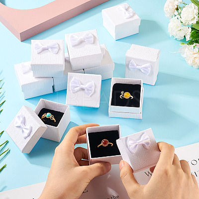 Square Cardboard Paper Ring Gift Storage Boxes CON-TAC0001-17B-1