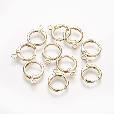 Brass Huggie Hoop Earring Findings KK-L179-04-1