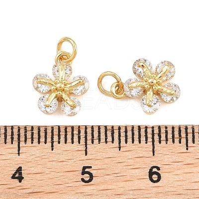 Brass Pave Cubic Zirconia Charms KK-Q085-14G-03-1