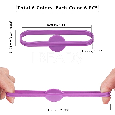 Long Silicone Wine Glass Label AJEW-PH0016-64-1