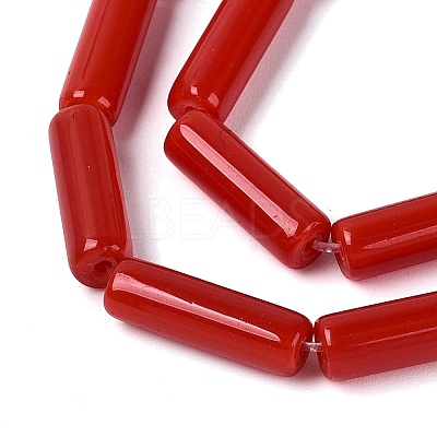 Opaque Solid Color Glass Beads Strands GLAA-N070-01A-CM-1
