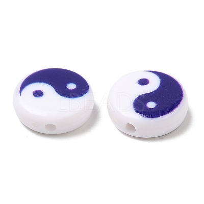 Printed Opaque Acrylic Beads OACR-L015-01B-1