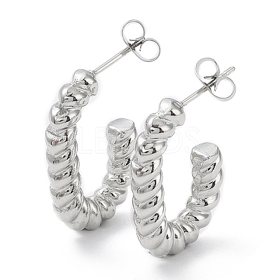 Non-Tarnish 304 Stainless Steel Oval Stud Earrings EJEW-K243-12P-1