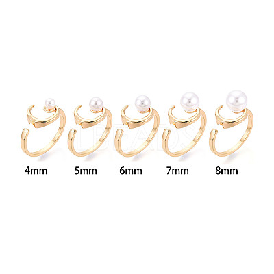 Moon Brass Micro Pave Clear Cubic Zirconia Cuff Ring Settings KK-T076-23G-1