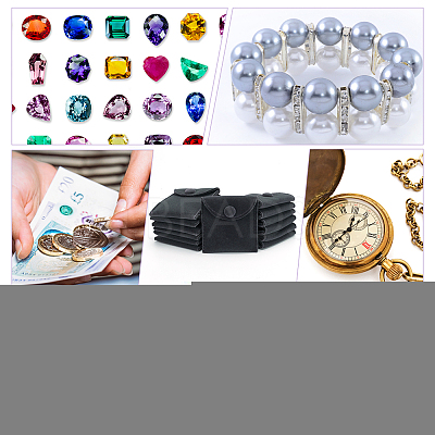 Velvet Jewelry Flap Pouches with Snap Button TP-WH0007-10B-1
