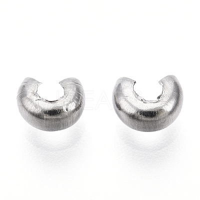 Non-Tarnish 304 Stainless Steel Crimp Beads Covers STAS-S117-011B-1