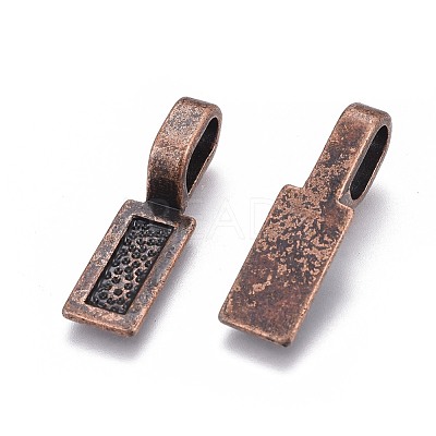 Tibetan Style Alloy Glue-on Flat Pad Bails TIBE-4710-R-NR-1