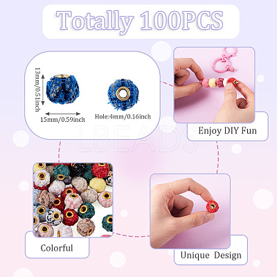100Pcs Cloth Alloy European Beads FIND-TA0006-74-1
