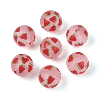 Transparent Frosted Acrylic Beads FACR-T008-03-M-1