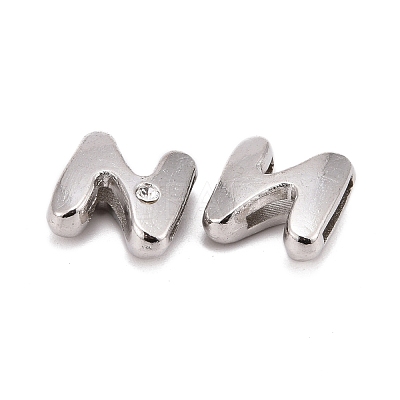 Letter Slider Beads for Watch Band Bracelet Making ALRI-O012-N-NR-1