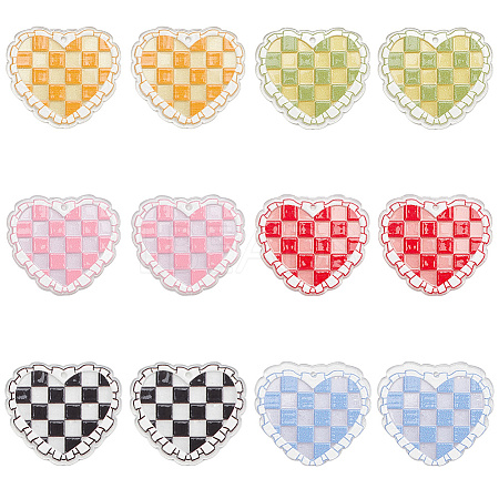 12Pcs 6 Colors Transparent Acrylic Pendants OACR-SC0002-21-1