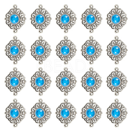 Tibetan Style Alloy with Resin Imitation Turquoise Connector Charms FIND-TAC0035-47AS-07-1