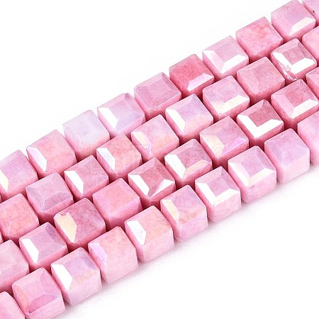 Anti-Tarnish Electroplate Glass Beads Strands GLAA-T025-8mm-10H-1