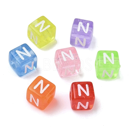 Spray Painted Transparent Acrylic Beads MACR-K365-07N-1