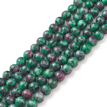 Round Dyed Natural Gemstone Bead Strands G-R345-6mm-15-1