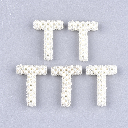 Handmade ABS Plastic Imitation Pearl Woven Beads FIND-T039-18-T-1
