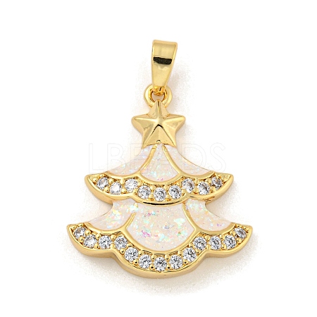 Christmas Brass Micro Pave Cubic Zirconia Pendants KK-H468-03B-03G-1