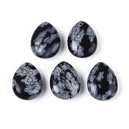 Natural Snowflake Obsidian Pendants G-T143-18A-01-1
