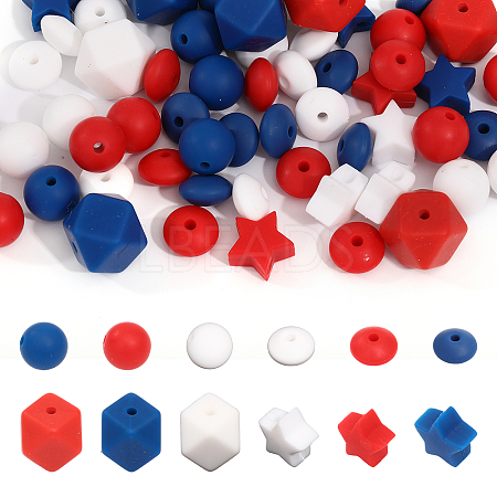 SUPERFINDINGS 12 style Food Grade Eco-Friendly Silicone Beads SIL-FH0001-03-1