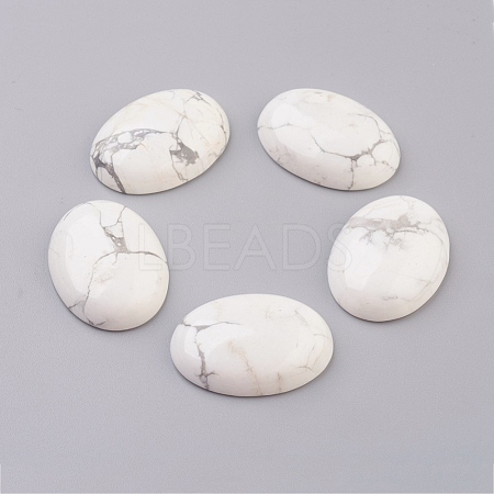 Natural Howlite Flat Back Cabochons G-G741-18x25mm-19-1