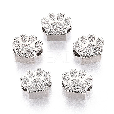 Brass Micro Pave Cubic Zirconia European Beads LS-ZIRC-T002-101-1