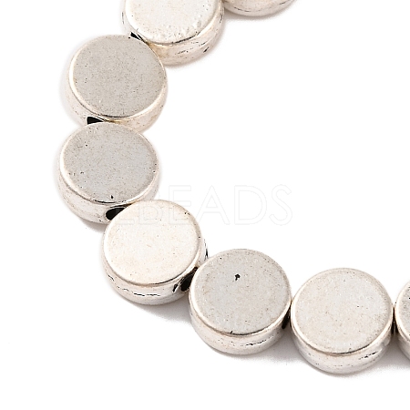 Flat Round Tibetan Style Alloy Bead Strands X-TIBEB-O007-48-NR-1