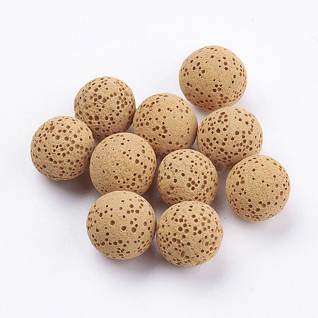 Unwaxed Natural Lava Rock Beads G-I190-14mm-B06-1