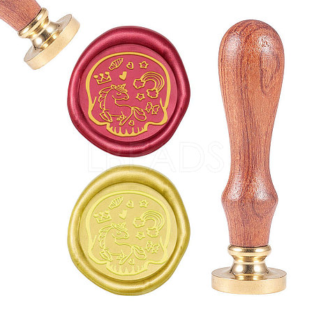 CRASPIRE Brass Wax Seal Stamp AJEW-CP0002-05-90-01-1