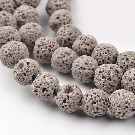 Synthetic Lava Rock Round Beads Strands G-I124-8mm-13-1